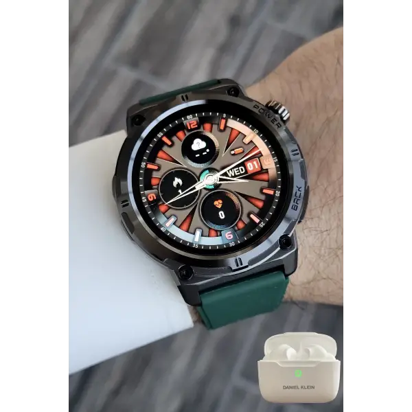 Yeşil Renk Akıllı Saat ve Bluetooth Kulaklık