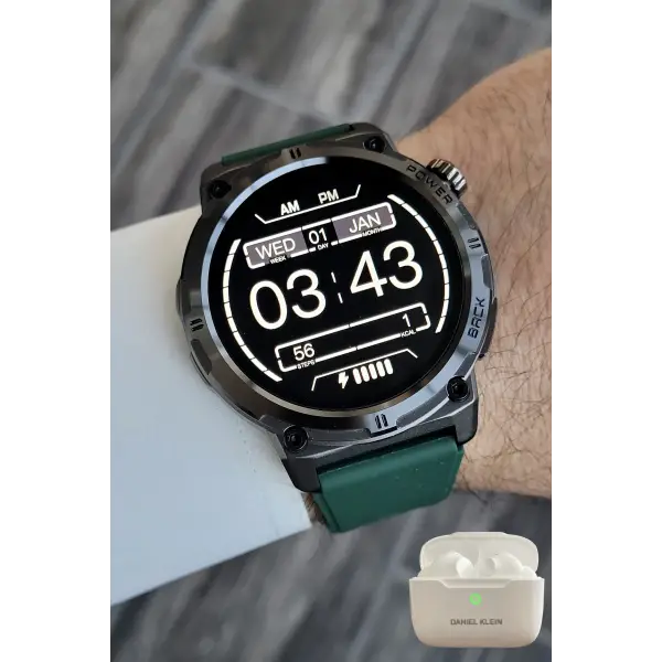 Yeşil Renk Akıllı Saat ve Bluetooth Kulaklık