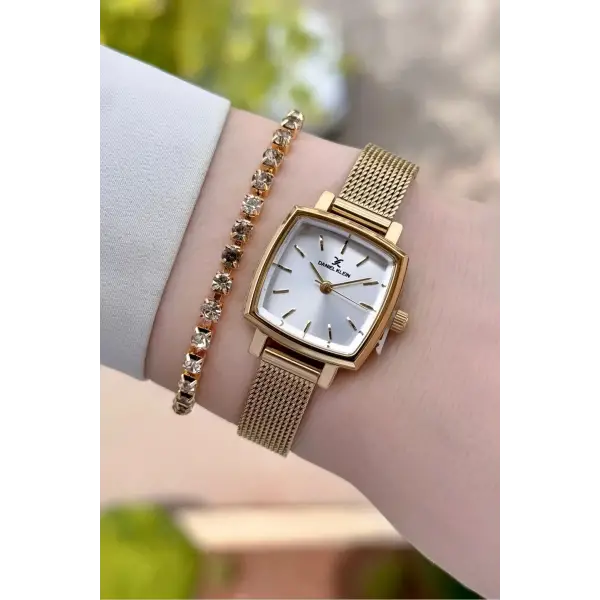 Hasır Kordon Kadın Kol Saati Ve Hediye Bileklik