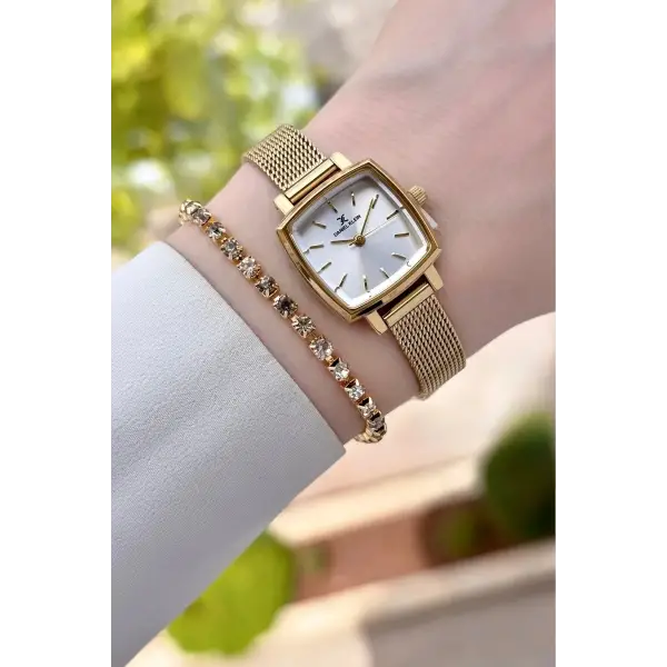 Hasır Kordon Kadın Kol Saati Ve Hediye Bileklik