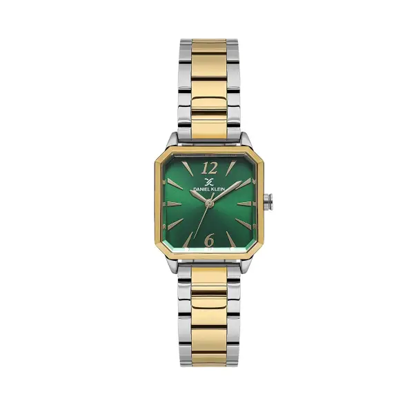 Kadranı Yeşil Gold Gümüş Renk 26 mm Kadın Kol Saati ve Bileklik
