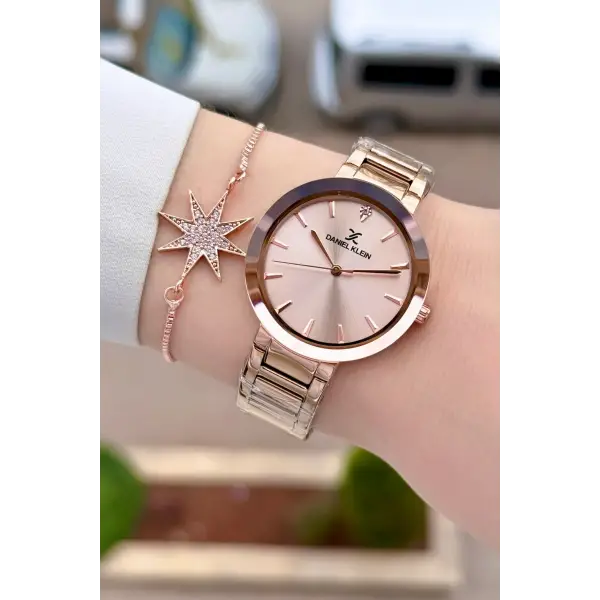Rose Renk 34 mm Kadın Kol Saati ve Bileklik