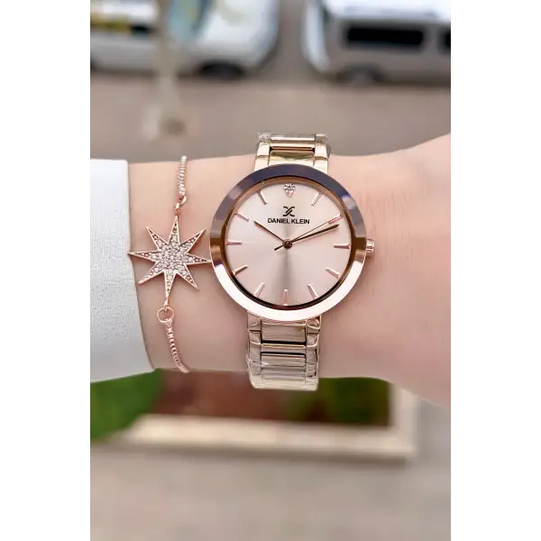 Rose Renk 34 mm Kadın Kol Saati ve Bileklik