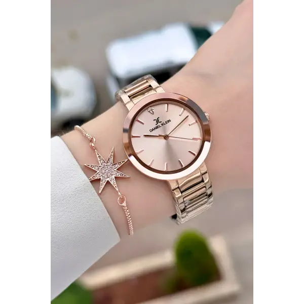 Rose Renk 34 mm Kadın Kol Saati ve Bileklik