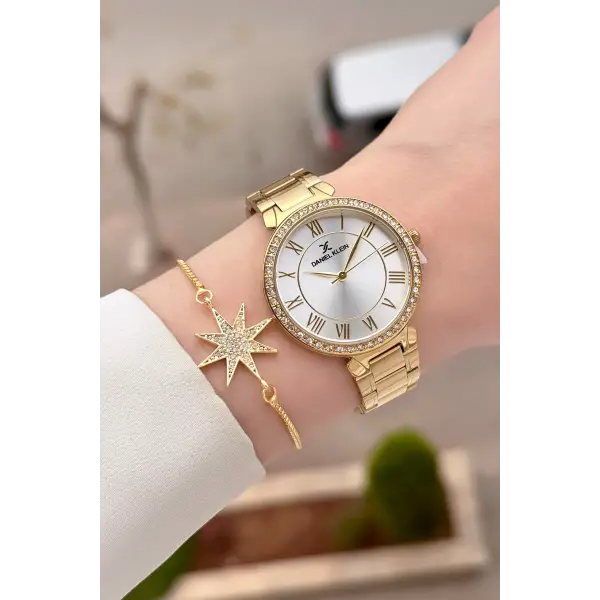 Gold Renk Kadın Kol Saati Bileklik