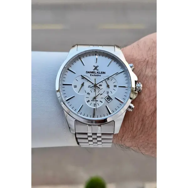 Gümüş Renk İç Göstergeleri Aktif Fonksiyonlu Hediye Paketli Erkek Kol Saati