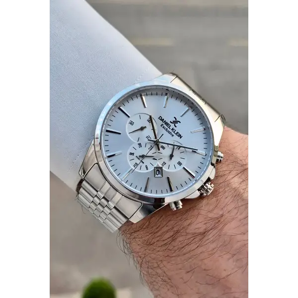 Gümüş Renk İç Göstergeleri Aktif Fonksiyonlu Hediye Paketli Erkek Kol Saati