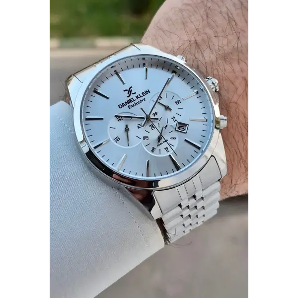 Gümüş Renk İç Göstergeleri Aktif Fonksiyonlu Hediye Paketli Erkek Kol Saati