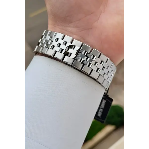 Kadranı Siyah Kordonu Gümüş Renk 5 ATM Hediye Paketli 41 mm Erkek Kol Saati