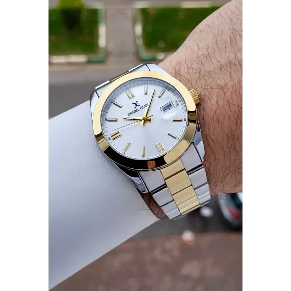 Gold Gümüş Renk 5 ATM Hediye Paketli 42 mm Erkek Kol Saati