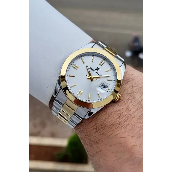 Gold Gümüş Renk 5 ATM Hediye Paketli 42 mm Erkek Kol Saati