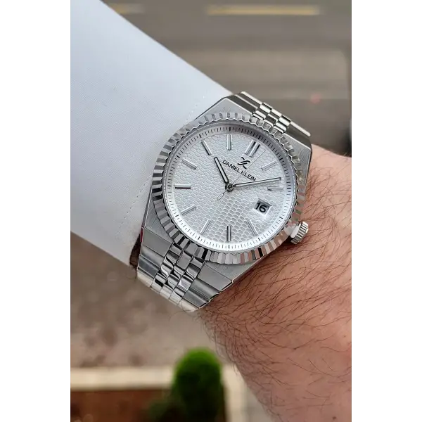 Gümüş Renk 5 ATM Hediye Paketli 41 mm Erkek Kol Saati