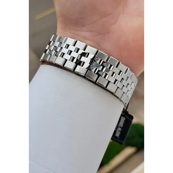 Gümüş Renk 5 ATM Hediye Paketli 41 mm Erkek Kol Saati