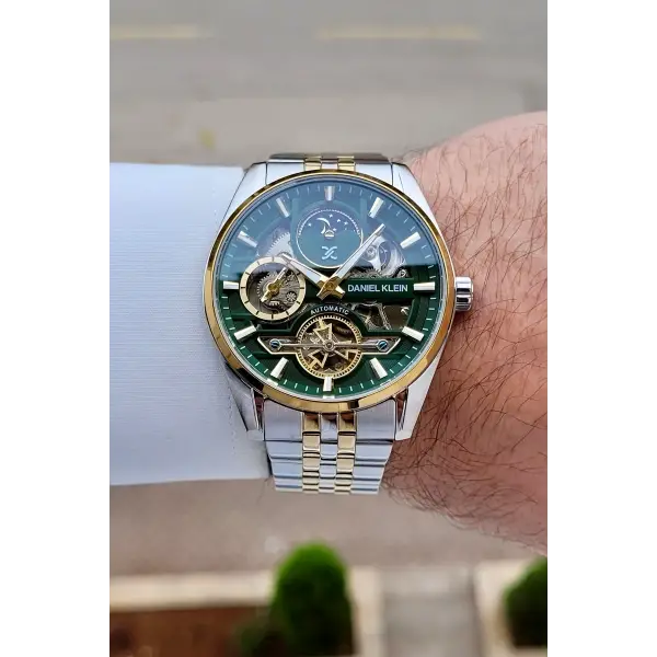 Kadranı Yeşil Kordonu Gold Gümüş Renk Otomatik 43 mm İç Göstergeleri Aktif Erkek Kol Saati