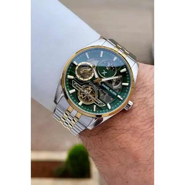 Kadranı Yeşil Kordonu Gold Gümüş Renk Otomatik 43 mm İç Göstergeleri Aktif Erkek Kol Saati