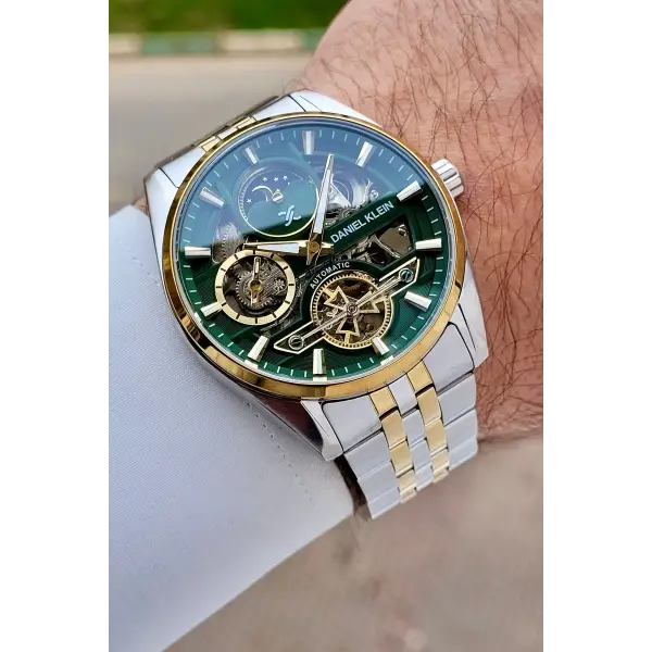 Kadranı Yeşil Kordonu Gold Gümüş Renk Otomatik 43 mm İç Göstergeleri Aktif Erkek Kol Saati