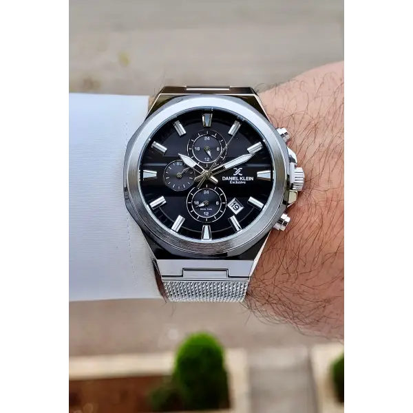 Kadranı Siyah Kordonu Gümüş Renk 41 mm İç Göstergeleri Aktif Erkek Kol Saati