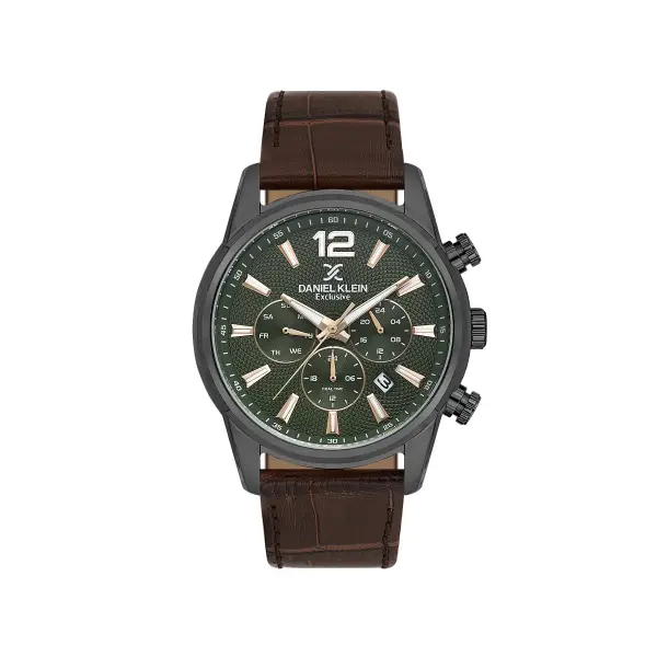 Kadranı Yeşil Kordonu Kahverengi Renk 43 Mm İç Göstergeleri Aktif Erkek Kol Saati