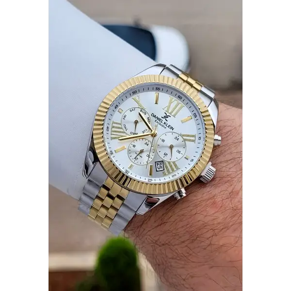 Gold Gümüş Renk 42 mm İç Göstergeleri Aktif Erkek Kol Saati