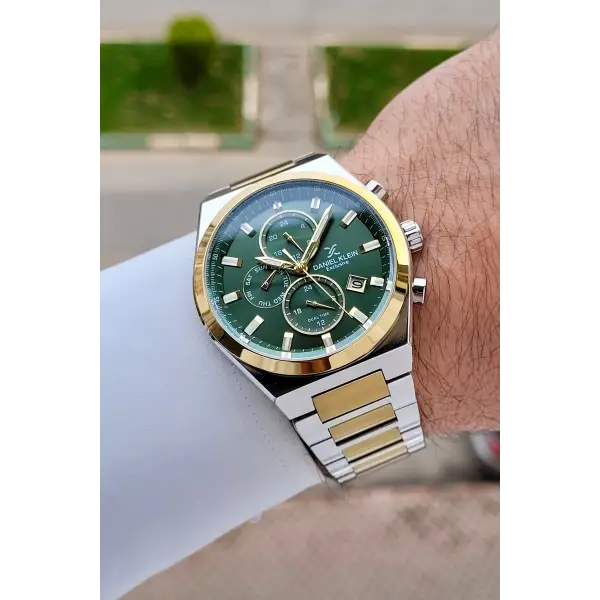 Kadranı Yeşil Kordonu Gold Gümüş Renk 43 mm İç Göstergeleri Aktif Erkek Kol Saati