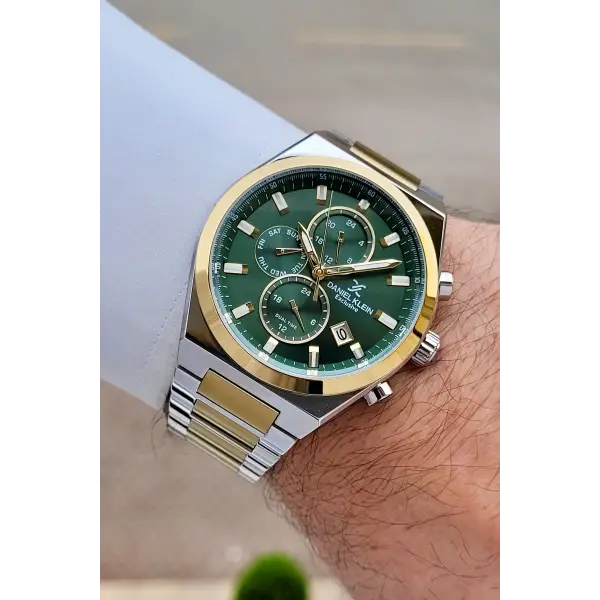 Kadranı Yeşil Kordonu Gold Gümüş Renk 43 mm İç Göstergeleri Aktif Erkek Kol Saati