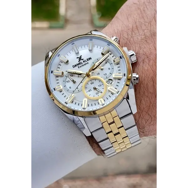 Gold Gümüş Renk 43 mm Erkek Kol Saati