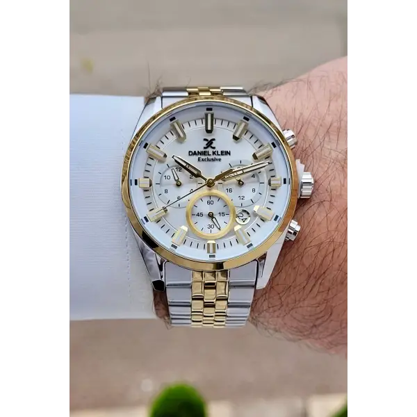 Gold Gümüş Renk 43 mm Erkek Kol Saati