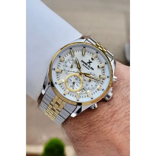 Gold Gümüş Renk 43 mm Erkek Kol Saati