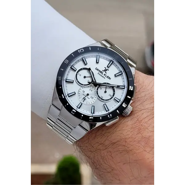 Gümüş Renk 44 mm İç Göstergeleri Aktif Erkek Kol Saati