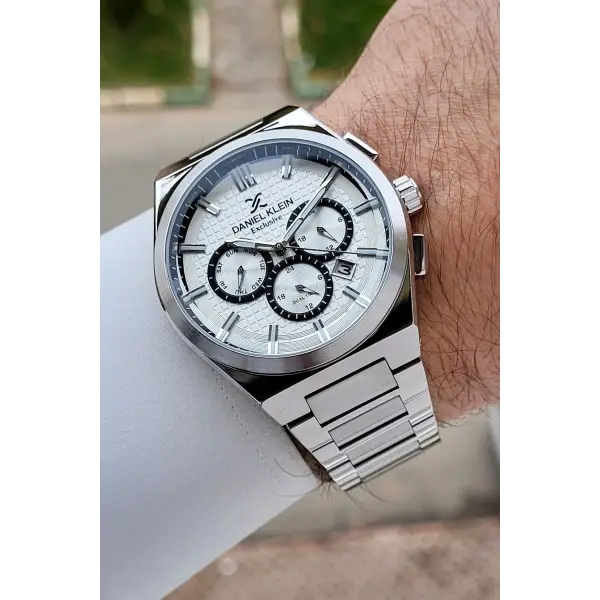 Gümüş Renk 43 mm İç Göstergeleri Aktif Erkek Kol Saati