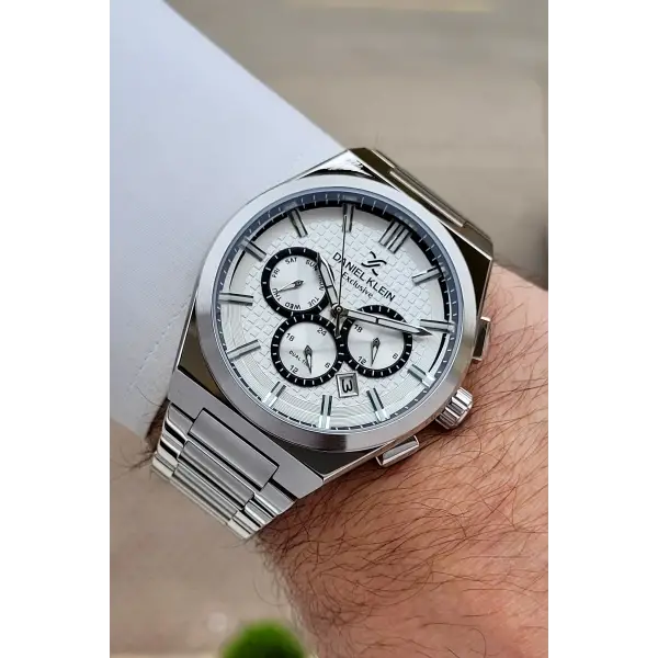 Gümüş Renk 43 mm İç Göstergeleri Aktif Erkek Kol Saati