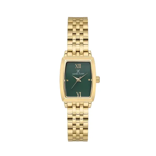 Kadranı Yeşil Kordonu Gold Renk 26 mm Kadın Kol Saati ve Hediye Bileklik