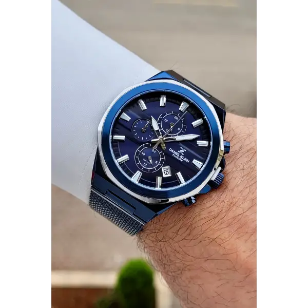 Lacivert Gümüş Renk 41 mm İç Göstergeleri Aktif Erkek Kol Saati