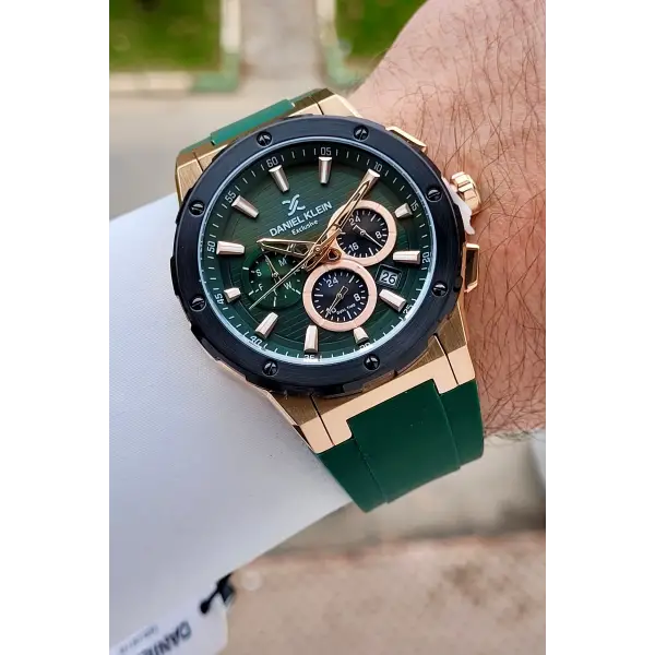 Kasası Rose Kordonu Yeşil Renk 44 mm İç Göstergeleri Aktif Takvimli Erkek Kol Saati