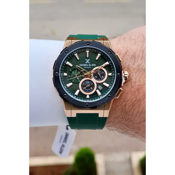 Kasası Rose Kordonu Yeşil Renk 44 mm İç Göstergeleri Aktif Takvimli Erkek Kol Saati