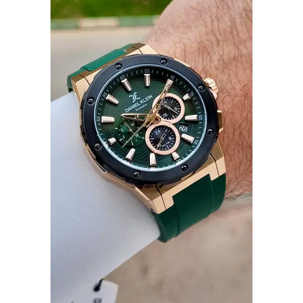 Kasası Rose Kordonu Yeşil Renk 44 mm İç Göstergeleri Aktif Takvimli Erkek Kol Saati