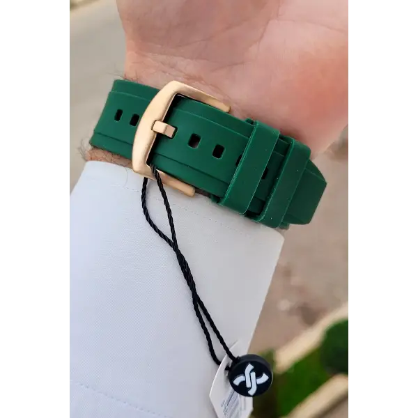 Kasası Rose Kordonu Yeşil Renk 44 mm İç Göstergeleri Aktif Takvimli Erkek Kol Saati