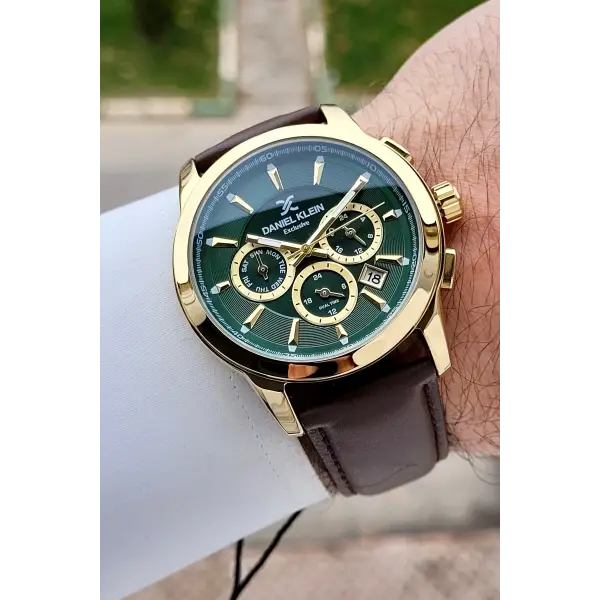 Kasası Gold Kordonu Kahverengi Renk 43 mm İç Göstergeleri Aktif Erkek Kol Saati