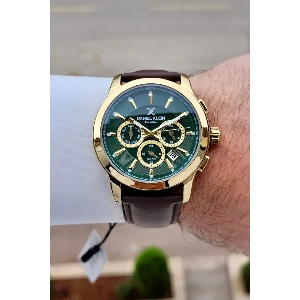 Kasası Gold Kordonu Kahverengi Renk 43 mm İç Göstergeleri Aktif Erkek Kol Saati