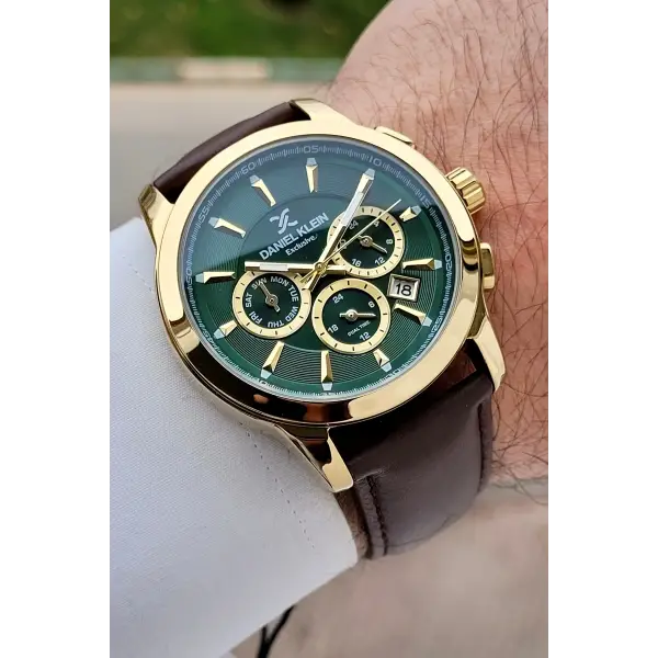 Kasası Gold Kordonu Kahverengi Renk 43 mm İç Göstergeleri Aktif Erkek Kol Saati