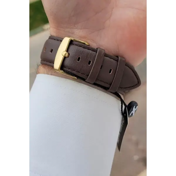 Kasası Gold Kordonu Kahverengi Renk 43 mm İç Göstergeleri Aktif Erkek Kol Saati