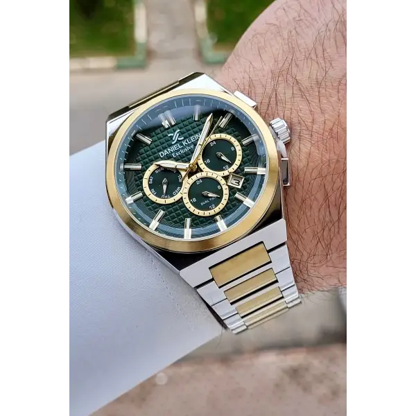 Kadranı Yeşil Kordonu Gold Gümüş Renk 43 mm İç Göstergeleri Aktif Erkek Kol Saati