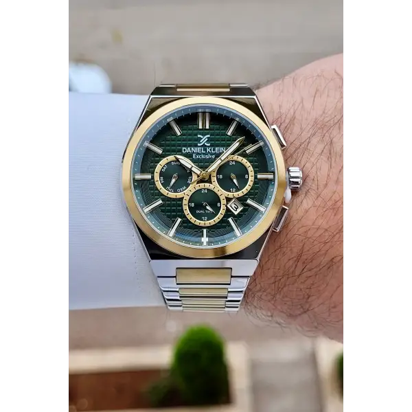 Kadranı Yeşil Kordonu Gold Gümüş Renk 43 mm İç Göstergeleri Aktif Erkek Kol Saati