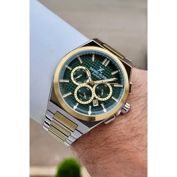 Kadranı Yeşil Kordonu Gold Gümüş Renk 43 mm İç Göstergeleri Aktif Erkek Kol Saati