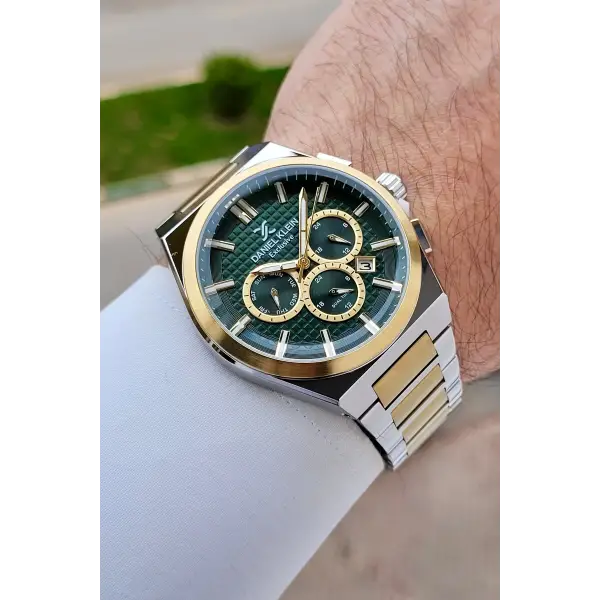 Kadranı Yeşil Kordonu Gold Gümüş Renk 43 mm İç Göstergeleri Aktif Erkek Kol Saati