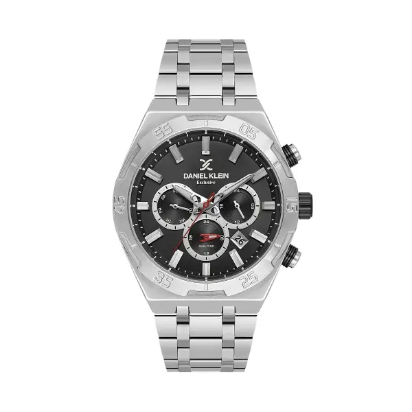 Kadranı Siyah Kordonu Gümüş Renk 44 mm İç Göstergeleri Aktif Erkek Kol Saati