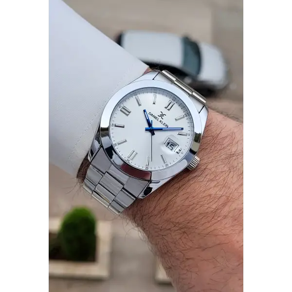 Gümüş Renk 5 ATM Hediye Paketli 42 mm Erkek Kol Saati