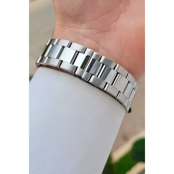 Gümüş Renk 5 ATM Hediye Paketli 42 mm Erkek Kol Saati