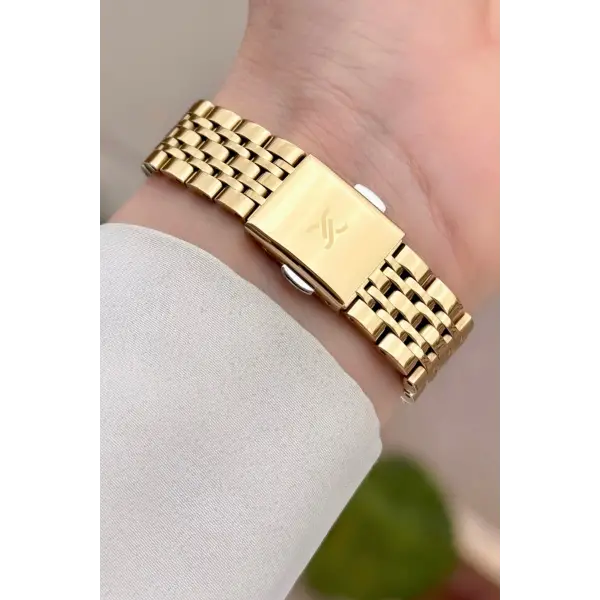 Gold Renk 23 mm Kadın Kol Saati ve Hediye Bileklik