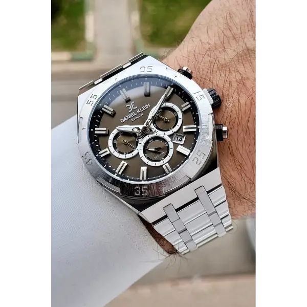 Kadranı Kahverengi Kordonu Gümüş Renk 44 mm İç Göstergeleri Aktif Erkek Kol Saati